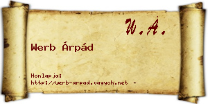 Werb Árpád névjegykártya