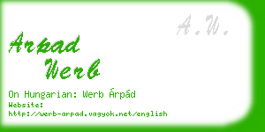 arpad werb business card