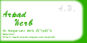arpad werb business card